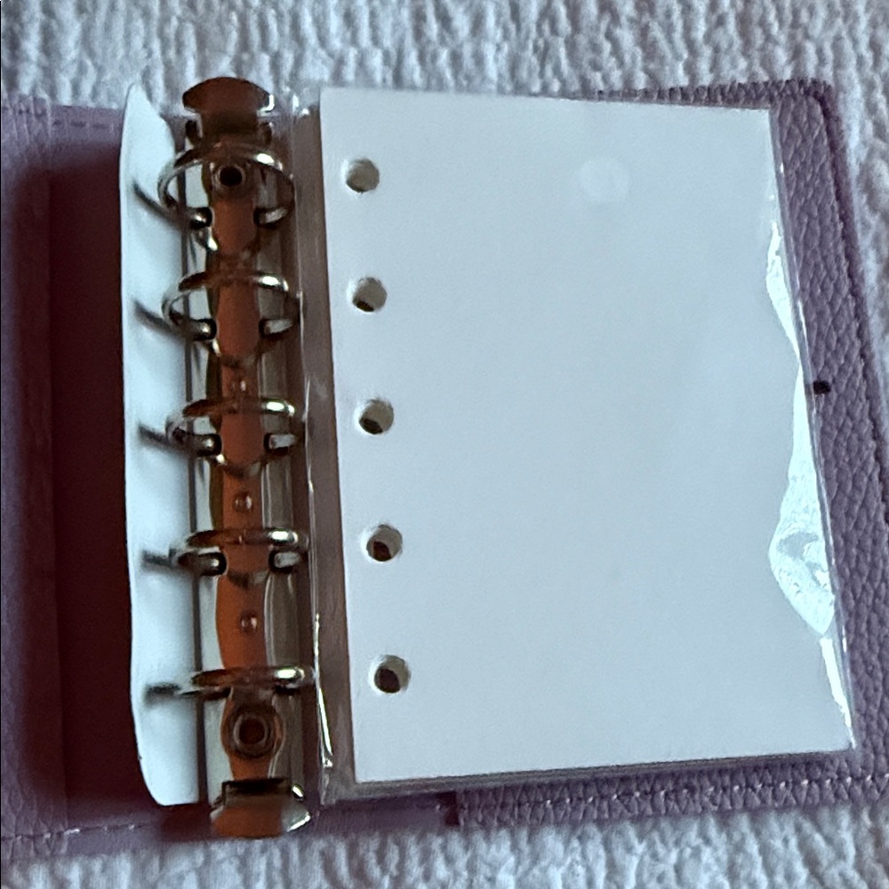 Lilac Faux Leather Mini Ring Planner Cover with Refill Pages - Picture 4 of 13